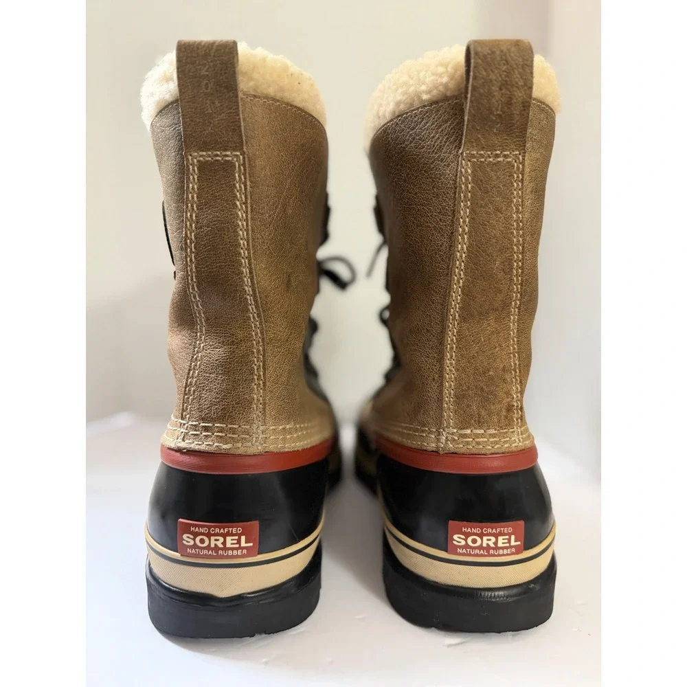 Sorel Caribou Mens NM1872-211 Brown Waterproof Leather Snow Boots Size 11